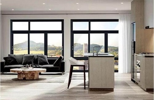 Cửa sổ mở quay 3 và 4 cánh sử dụng cho các không gian lớn