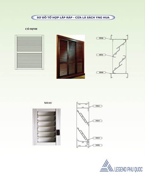Cửa lá sách nhôm Ynghua