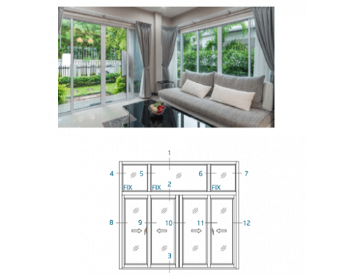 Thông số kỹ thuật và sơ đồ cửa làu nhôm kính