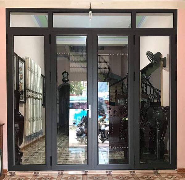 Cửa nhôm mở quay Việt Pháp 4 cánh