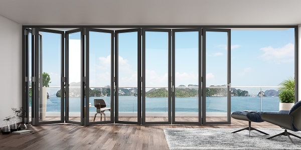 Cửa xếp trượt có ưu điểm là mở được hơn 90% diện tích