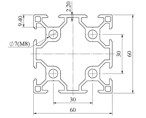 Nhôm định hình 60x60