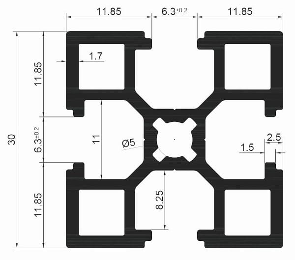 Nhôm định hình 30x30